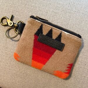 EUC Pendleton Wool Zipper Pouch with Carabiner